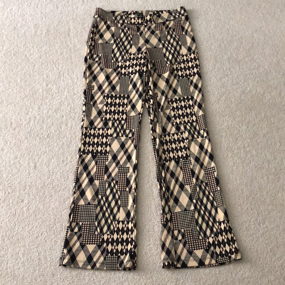 Vintage Indeed Patchwork Plaid Bootcut Pants in S… - image 3